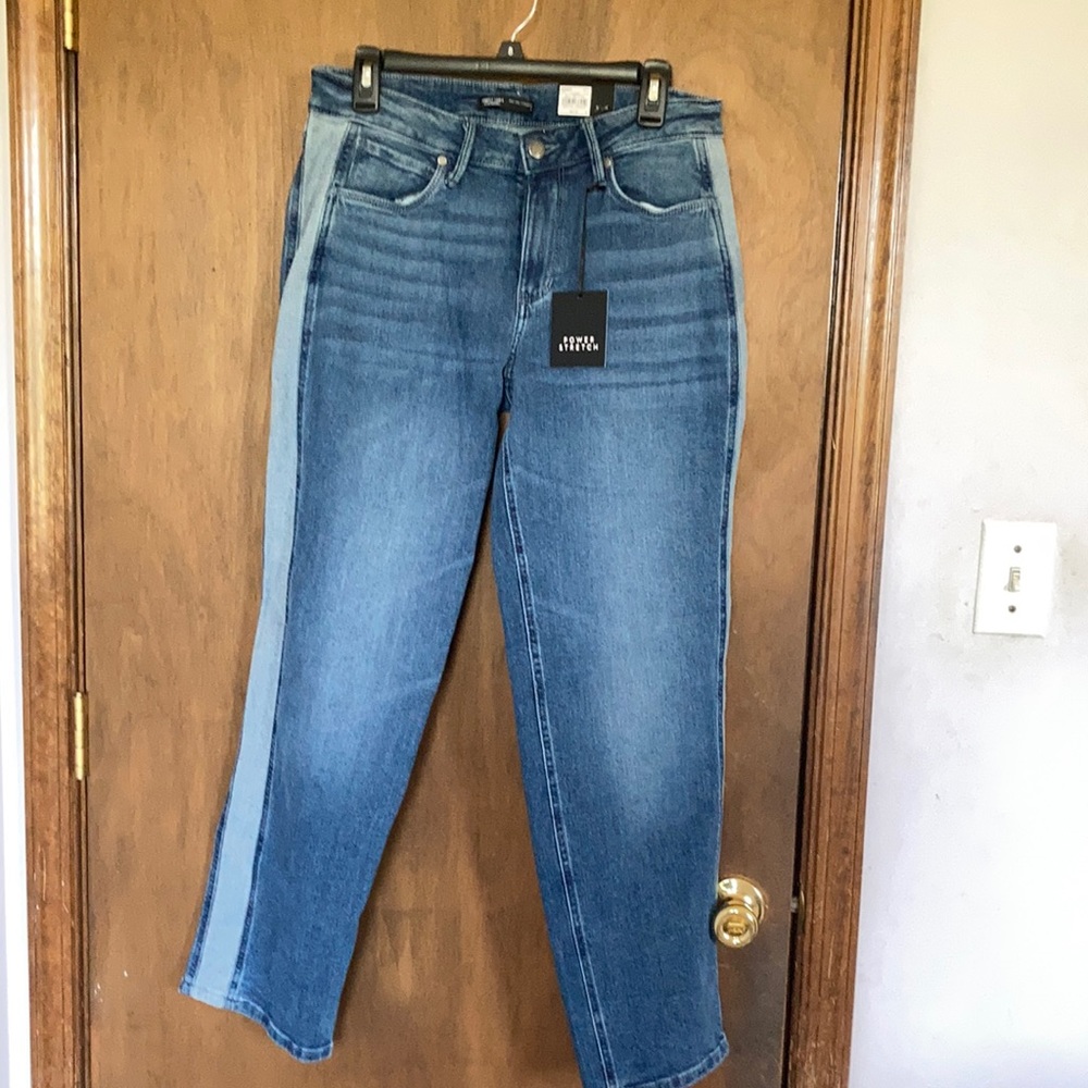Simply Vera Vera Wang jean straight power stretch jean with side stripe 6 or 14 - Picture 1 of 17